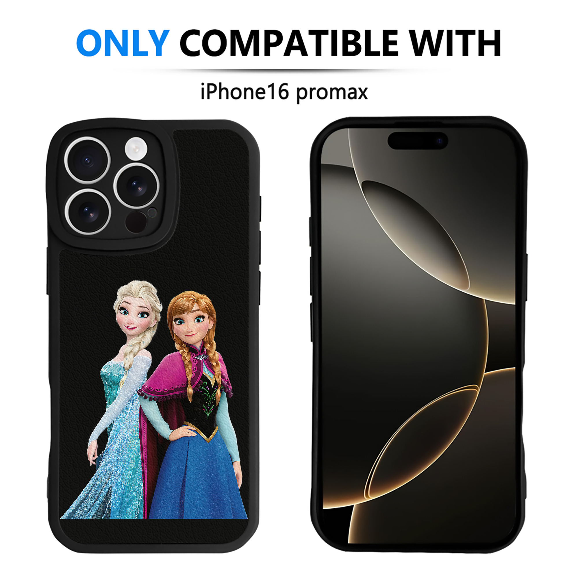 （画像用） アナと雪の女王 アンナ エルサ Frozen Anna Elsa 【iPhone 16シリーズ対応】シリコンスマホケース（レザー調） 材質：シリコン